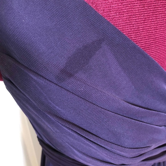 David's Bridal Long Mesh Dress with Cowl Back Detail Size 4 in Lapis - Picture 7 of 7